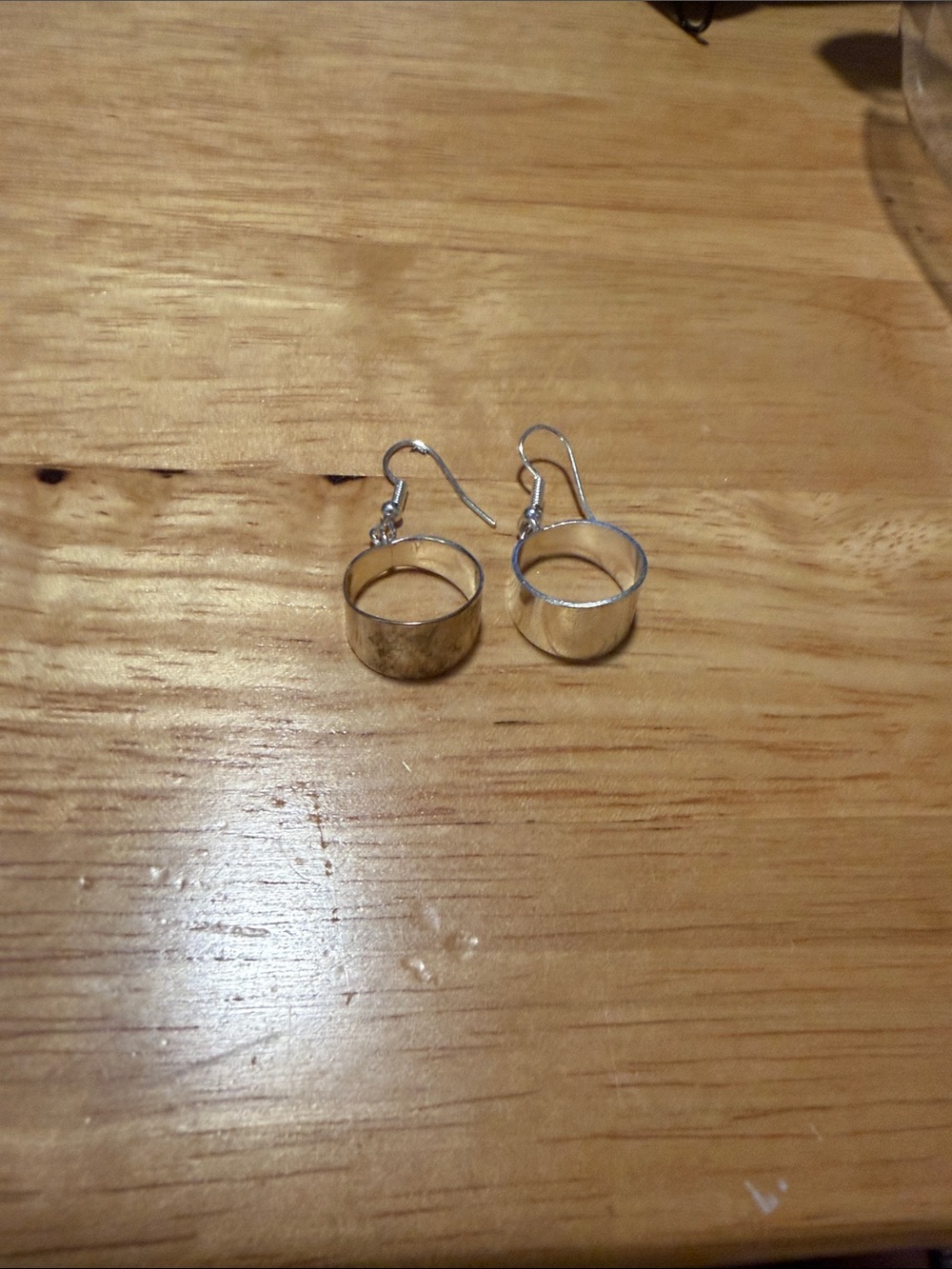 Silver-Tone Round Band Drop Earrings - Women Jewelry